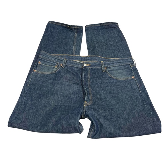 Levi’s Mens Dark Wash 501 Relaxed Denim Jeans Cotton Size 38x32 - Picture 5 of 12
